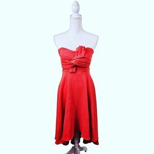 NWT Angel Biba Strapless Dress. Tangerine Orange. Med